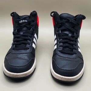 Adidas Men's Black Sneakers with Red Highlights
